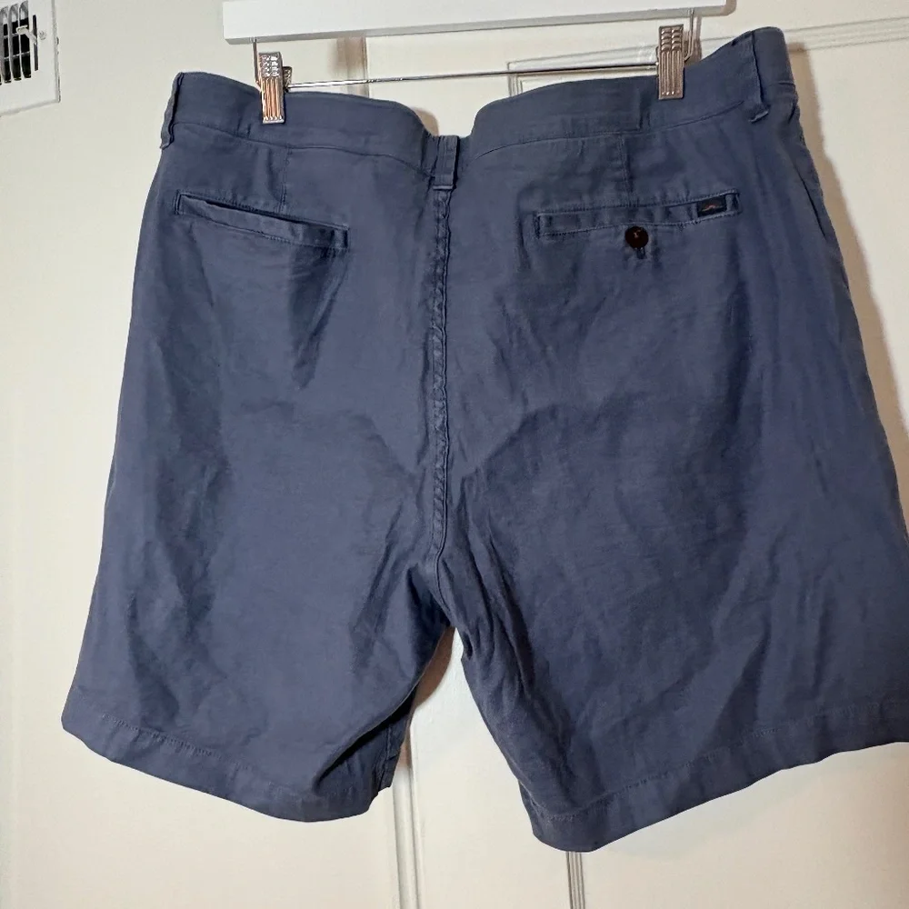 Faherty Tradewinds Linen Blend Short, Blue Abyss- 38